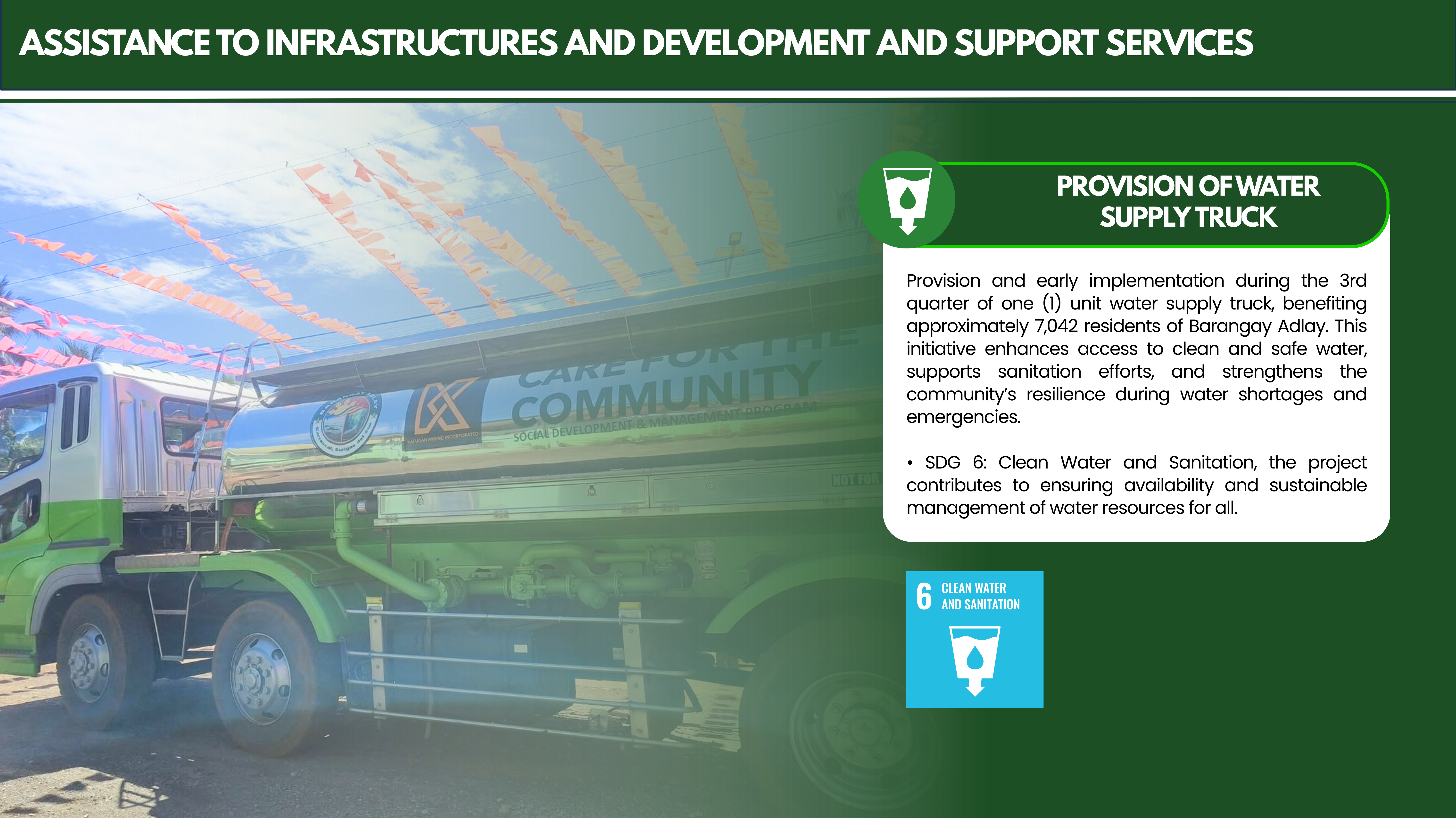KMI Successfully Turns Over Water Supply Truck to BLGU Adlay