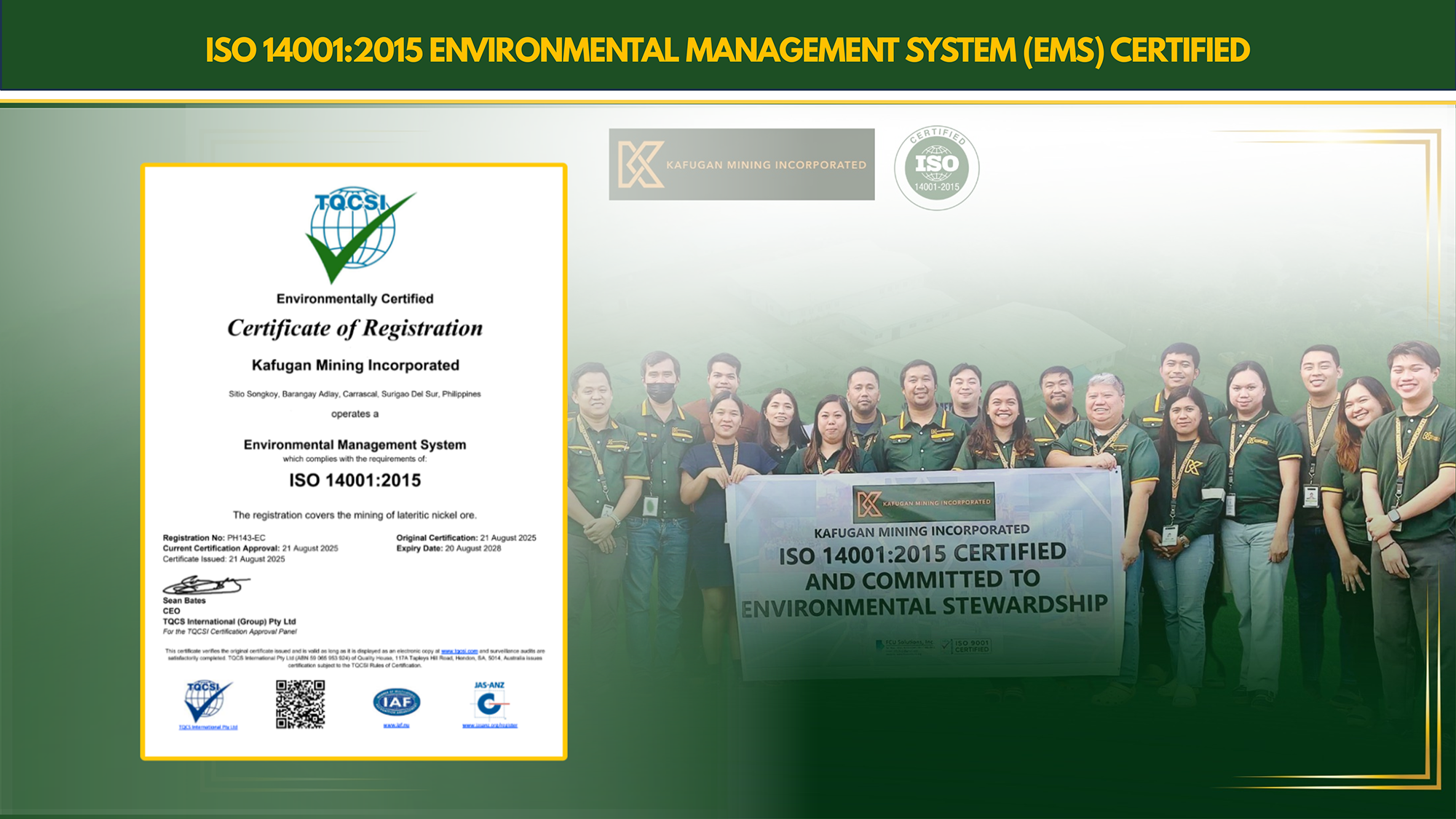 Strengthening Environmental Stewardship through ISO 14001:2015 Environmental Management System (EMS) Certification