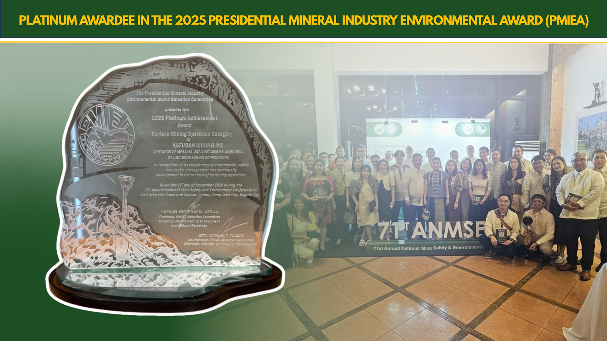 KMI Attains Platinum Award in the 2025 Presidential Mineral
